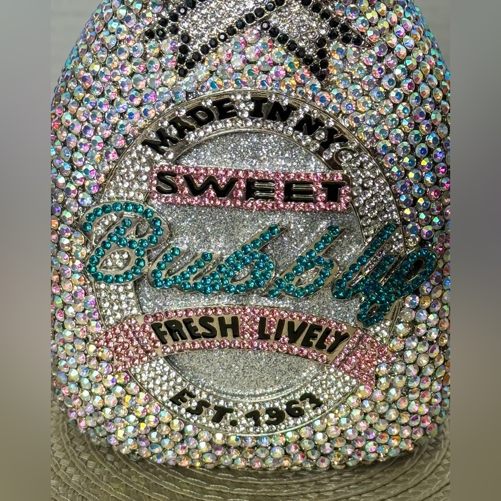 Champagne Bottle Rhinestone Encrusted Clutch w/ Chain – Sweet Bubbly Edition - Picture 4 of 11